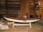 Existing antique model boat hull before restoration...